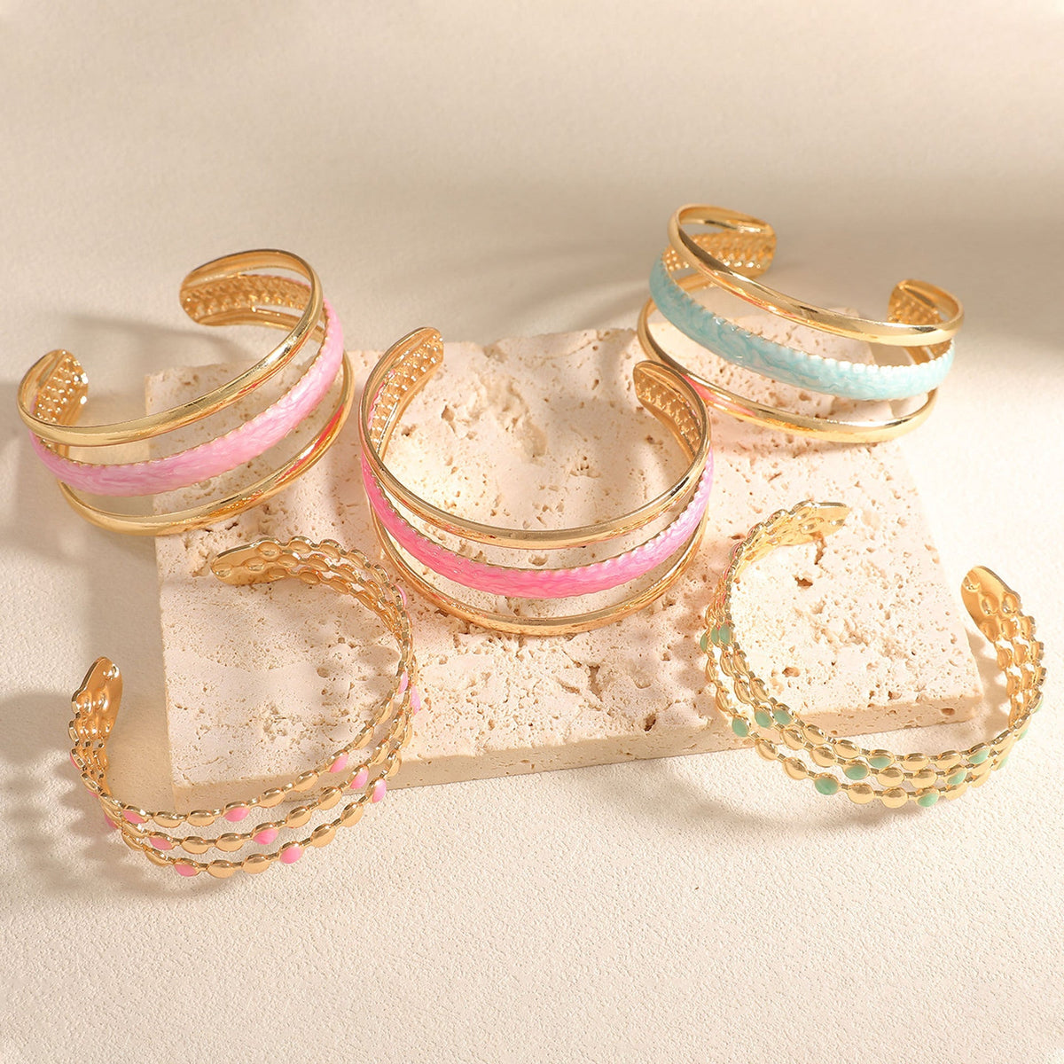 Women Open Bangle with Artistic Relief Design