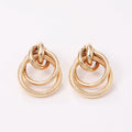 Women's Hanging Earrings with Elegant, Curved Ring Design