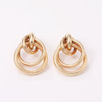 Women's Hanging Earrings with Elegant, Curved Ring Design