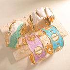 Women Open Cuff Bracelet with Artistic Snake Design