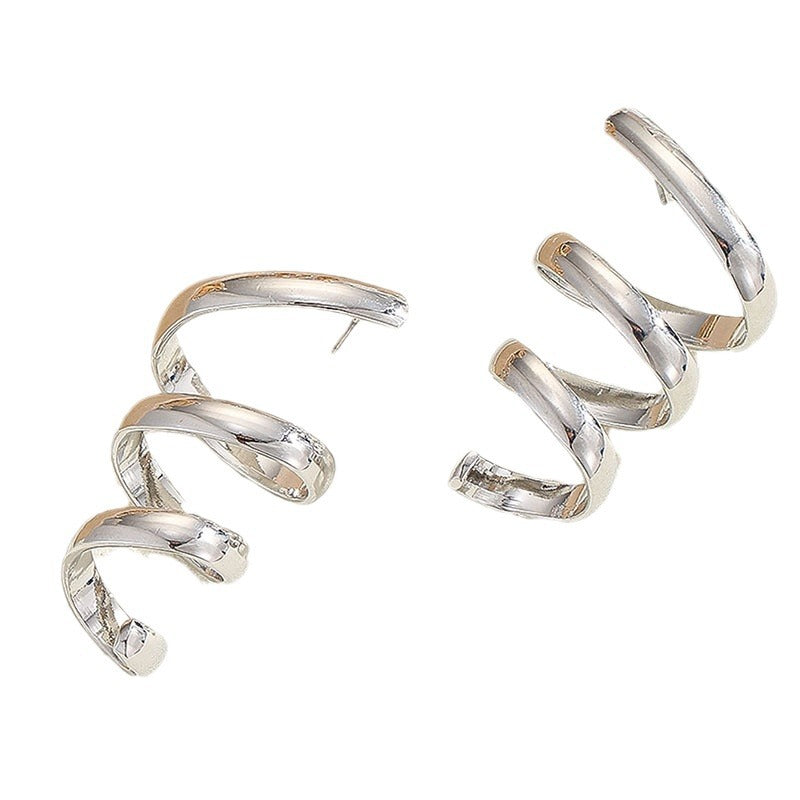 Women's Hanging Earrings with Elegant, Curved Design