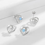 Women's earrings in elegant heart design with sparkling zirconia