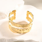 Women Open Bangle with Artistic Relief Design