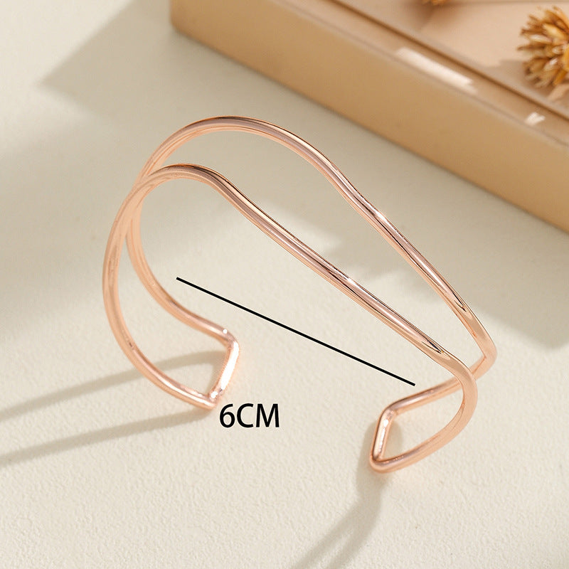 Women Open Bracelet with Curved Design
