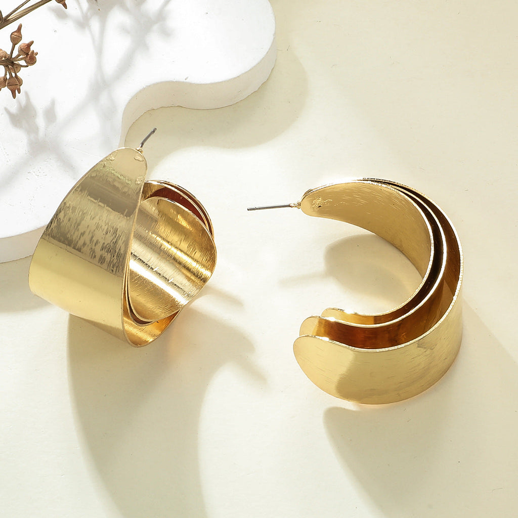 Women's Hanging Earrings in Elegant Wave Pattern