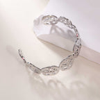 Women's Open Bangle in Modern Bamboo Design