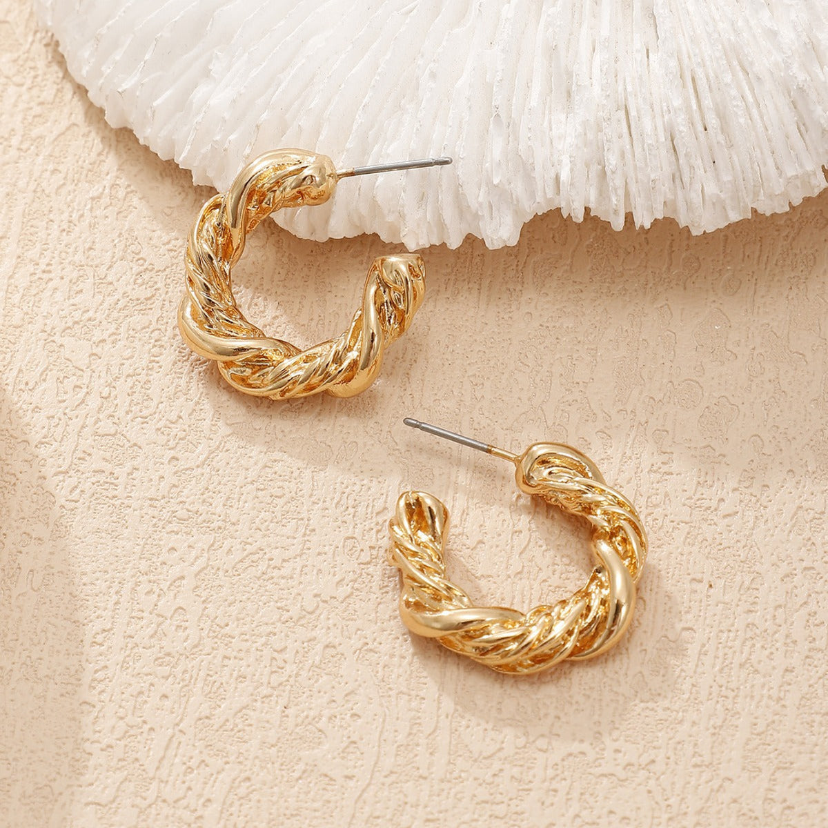 Women High-Quality Earrings with Braided Design
