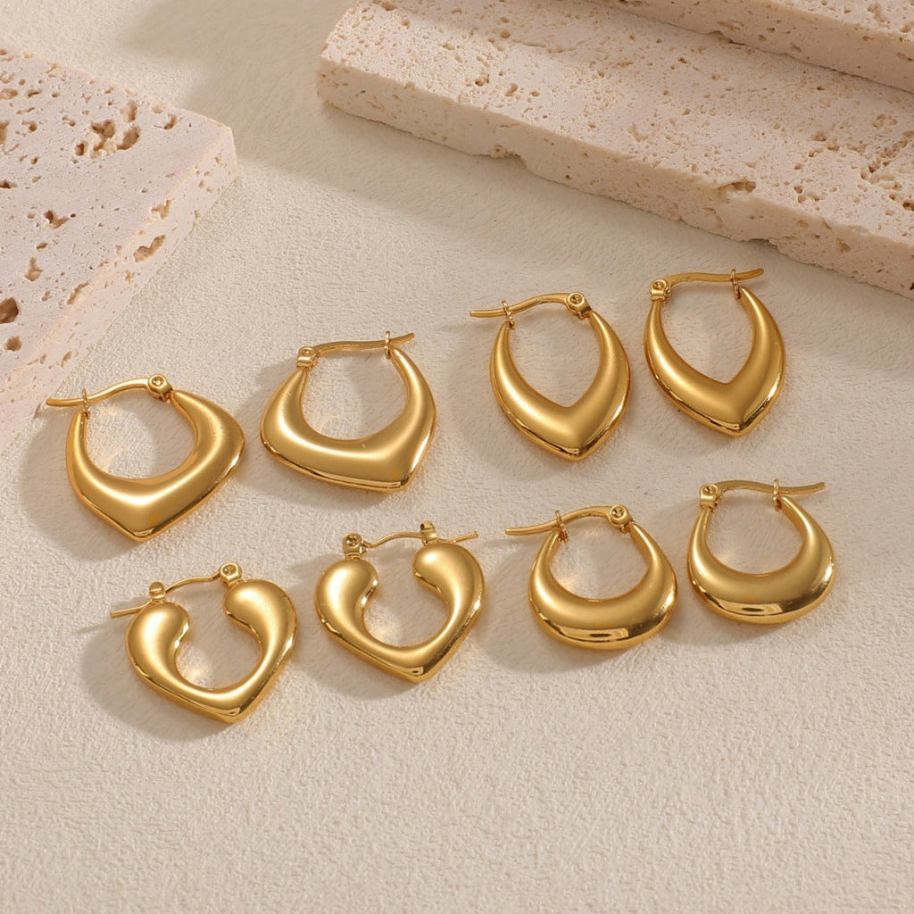 Women's Hanging Earrings with Integrated, Textured Design