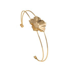 Women's cuff bracelet with artistic leaf motif