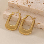 Women's Hanging Earrings with Integrated, Textured Design