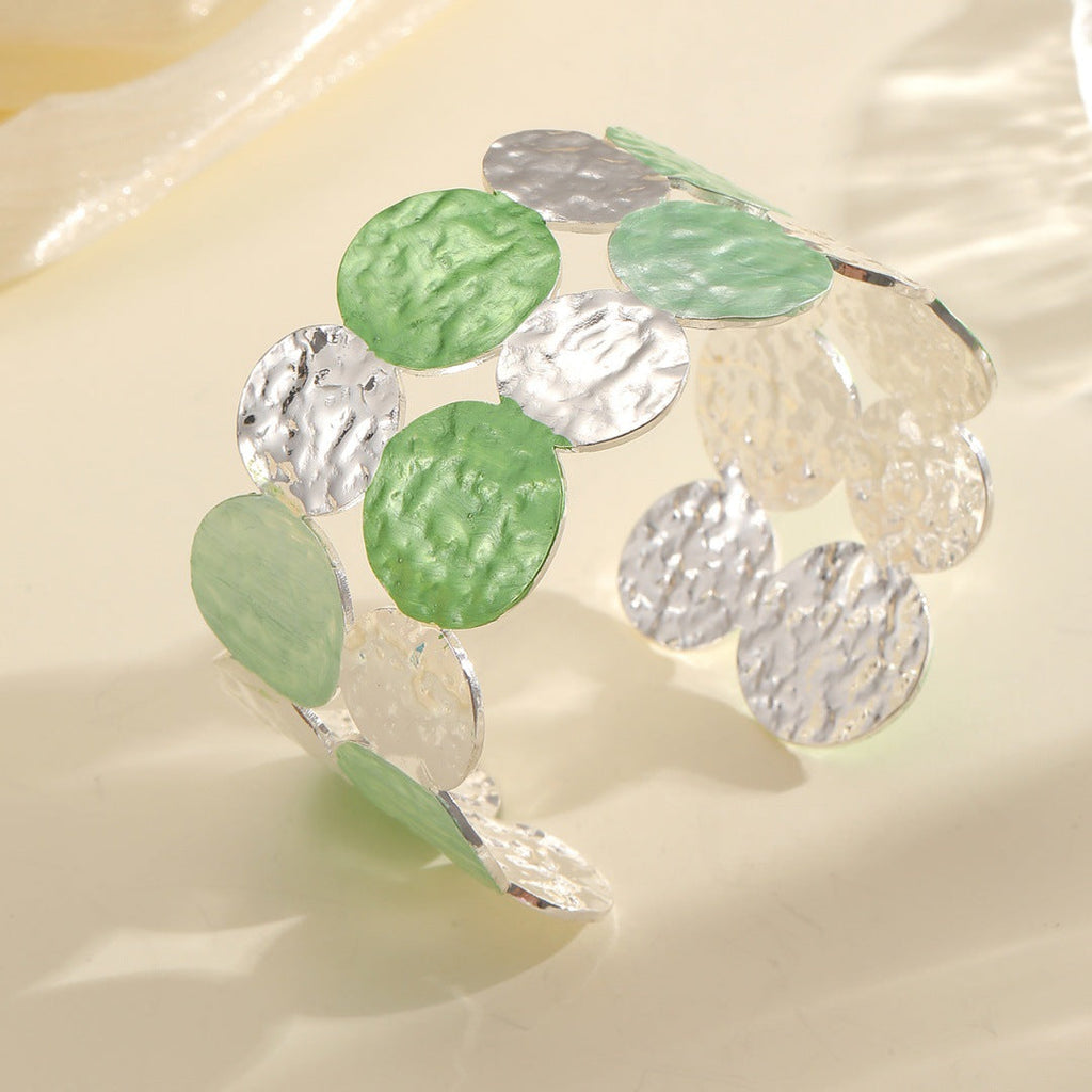 Ladies Open Bangle with Intricate Circle Design