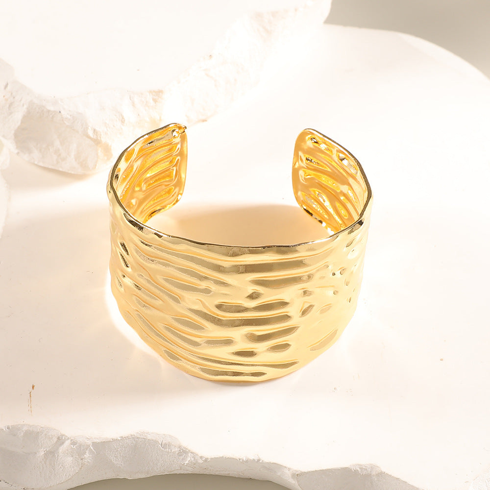 Women Open Bangle with Artistic Relief Design