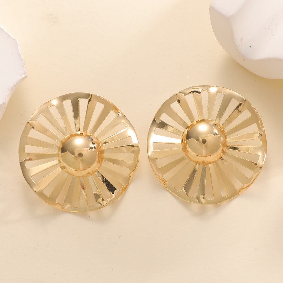 Ladies fashionable statement earrings with luxurious, geometric design