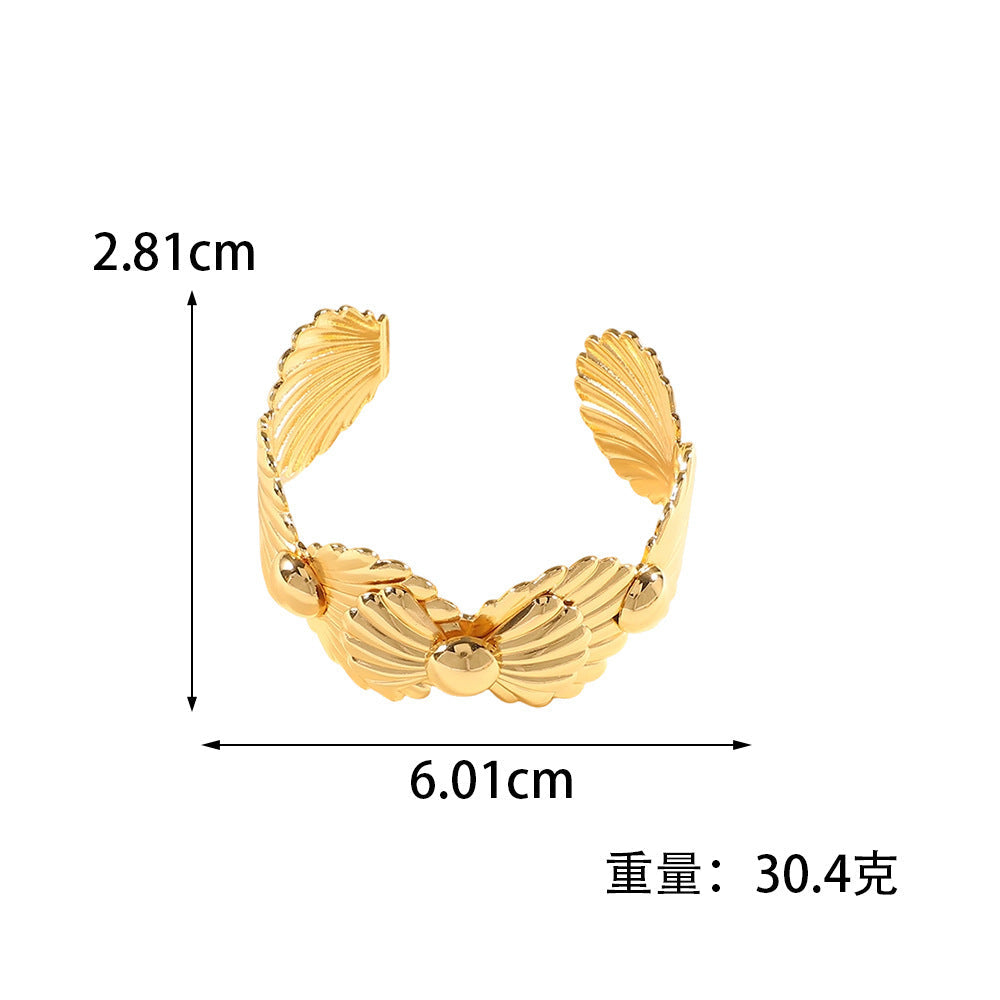 Ladies Open Bangle with Artistic Coral Pattern