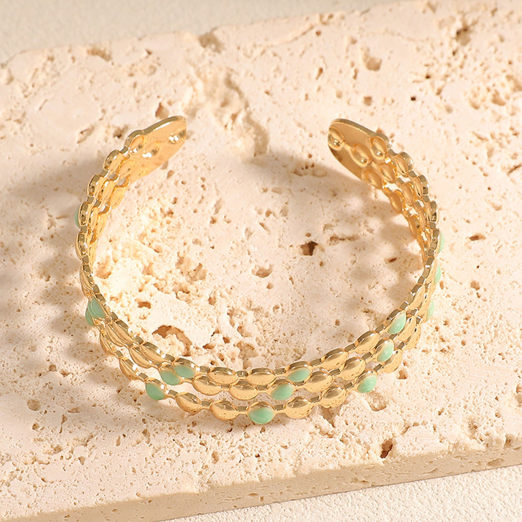 Women Open Bangle with Artistic Relief Design