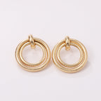 Women's Hanging Earrings with Elegant, Curved Ring Design