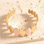 Ladies Open Bangle made of noble metal with elegant motif