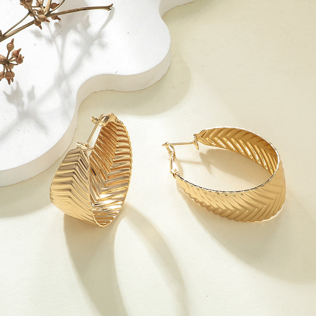 Women's Hanging Earrings in Elegant Wave Pattern