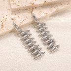Ladies Hanging Earrings in Modern Spiral Design