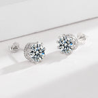 Ladies earrings with sparkling zirconia in elegant wreath design