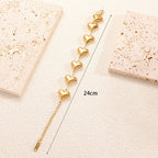Ladies' bracelet with elegant heart design and fine link chain