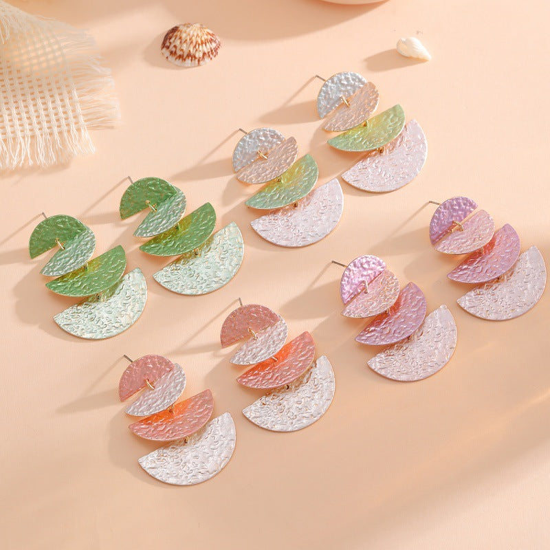 Women's Hanging Earrings in Elegant, Layered Design