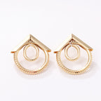 Women's Hanging Earrings with Elegant, Curved Ring Design