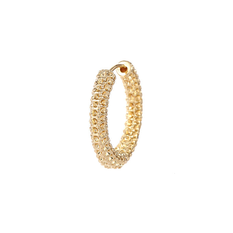 Women's hoop earrings with modern, textured design
