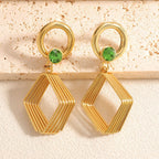 Women's Design Earrings with Geometric Wire Motif