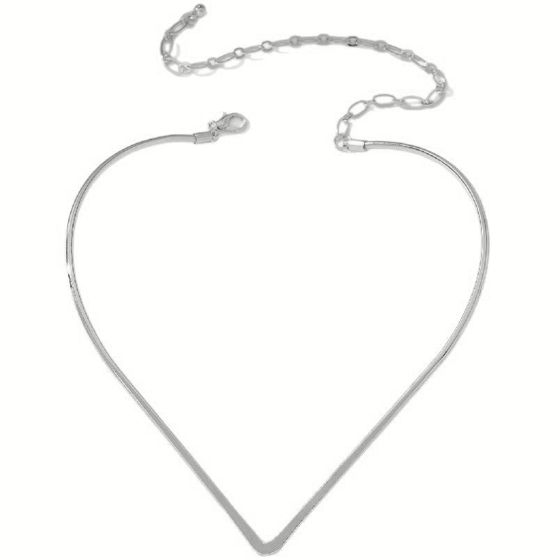 Women Choker Necklace with Modern V Design