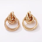 Women's Hanging Earrings with Elegant, Curved Ring Design