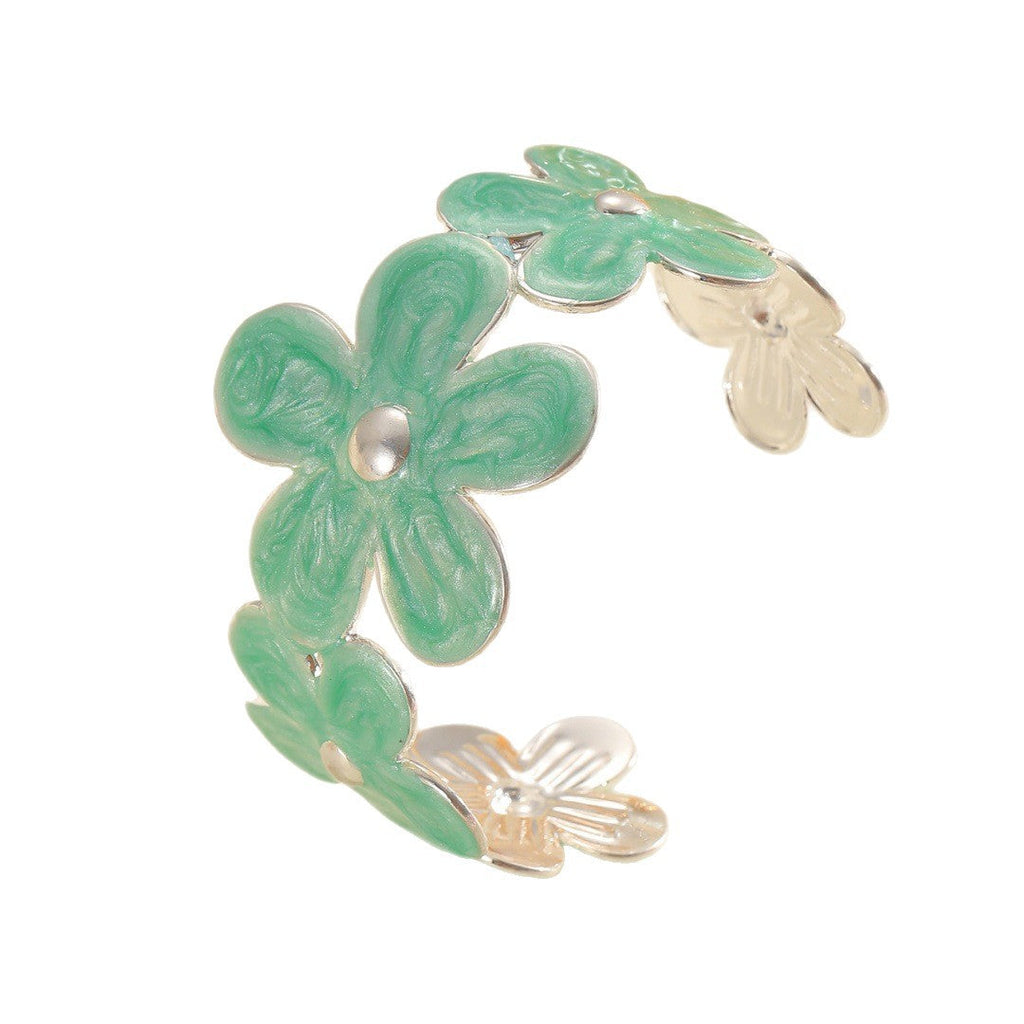 Women's bracelet made of high-quality metal with floral design