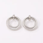 Women's Hanging Earrings with Elegant, Curved Ring Design