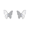 Ladies earrings in an elegant butterfly design with sparkling zirconia