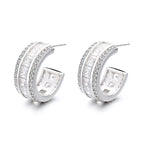 Women's stud earrings with elegant crystal and zirconia embellishment