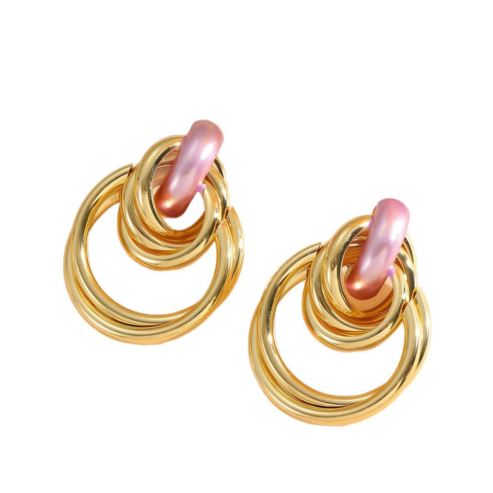 Women's Hanging Earrings with Elegant, Sculptural Design
