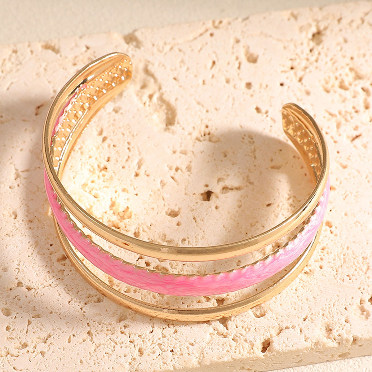 Women Open Bangle with Artistic Relief Design