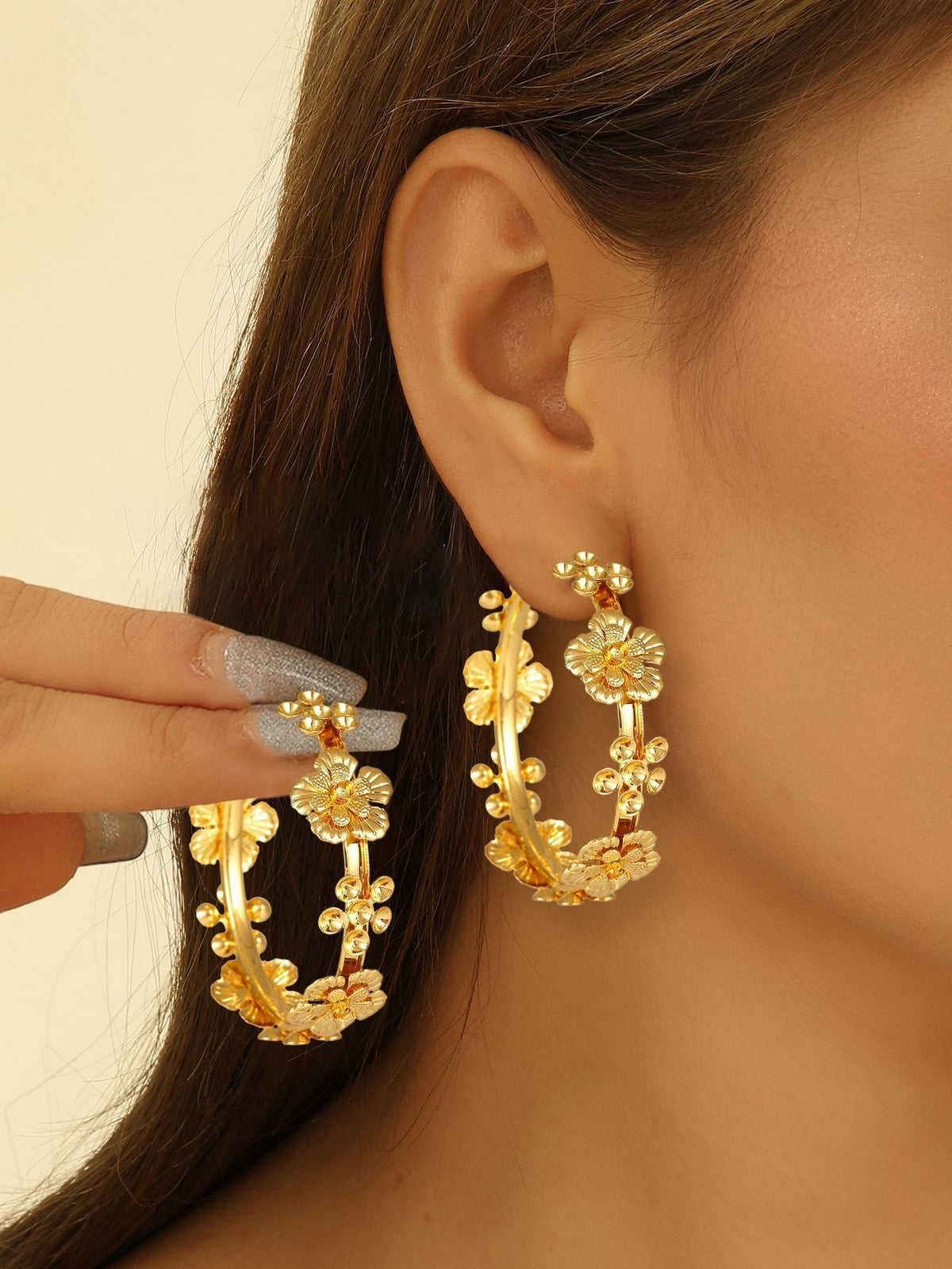 Women artistically designed hoops