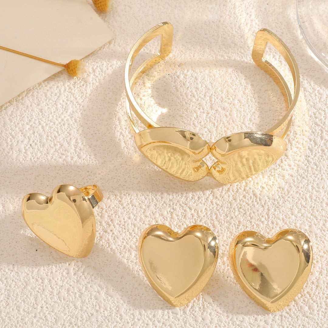Women's Open Bangle with Elegant Heart Shape