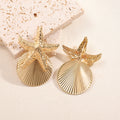 Women's ear clips in luxurious shell and starfish design