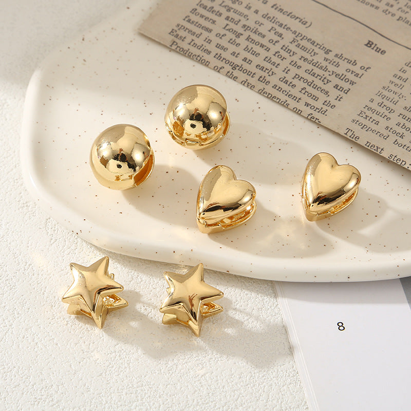 Women's heart-shaped ear clips