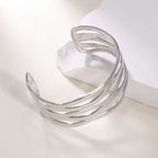 Women's Open Bangle with Elegant Wave Design