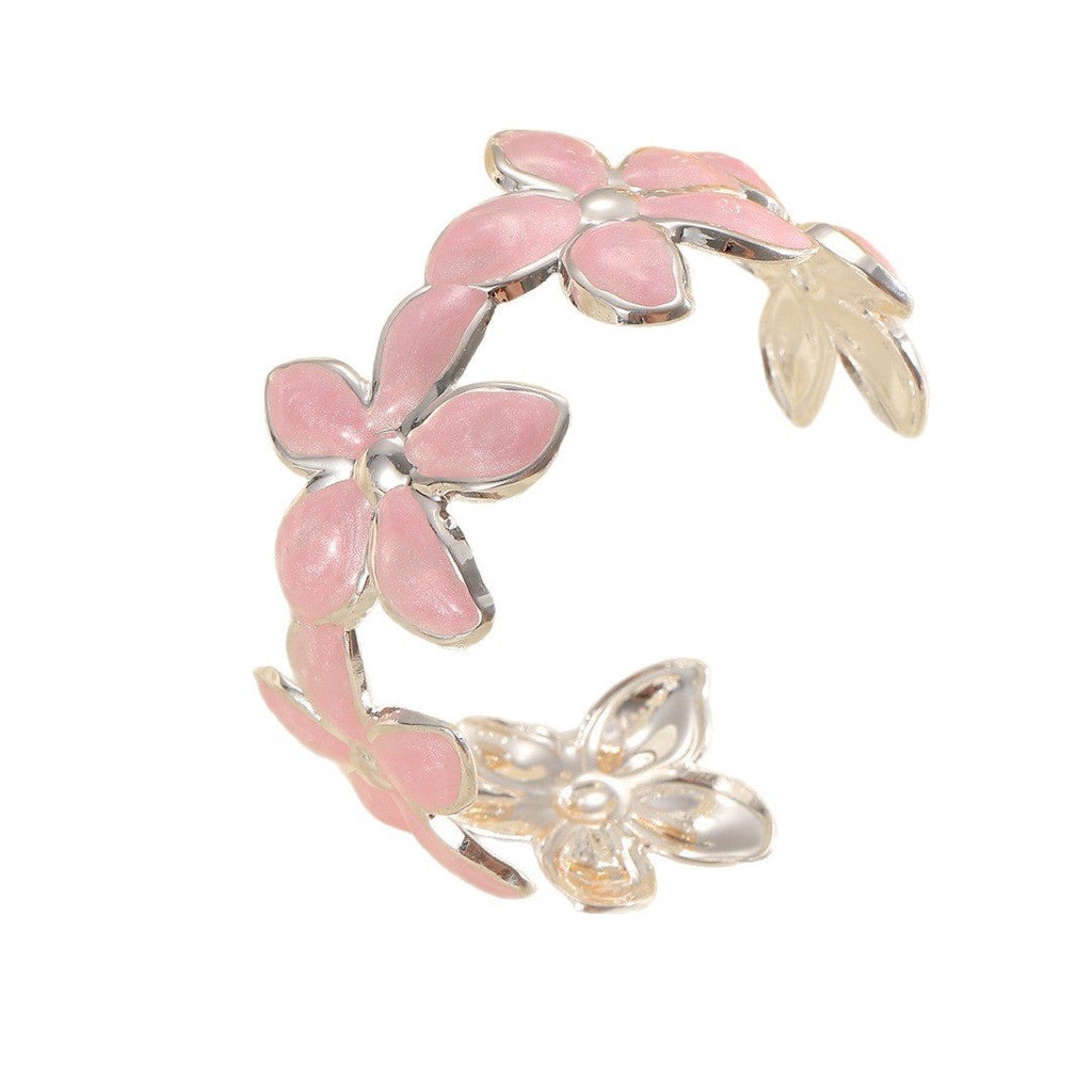 Ladies Open Bangle with Artistic Flower Design
