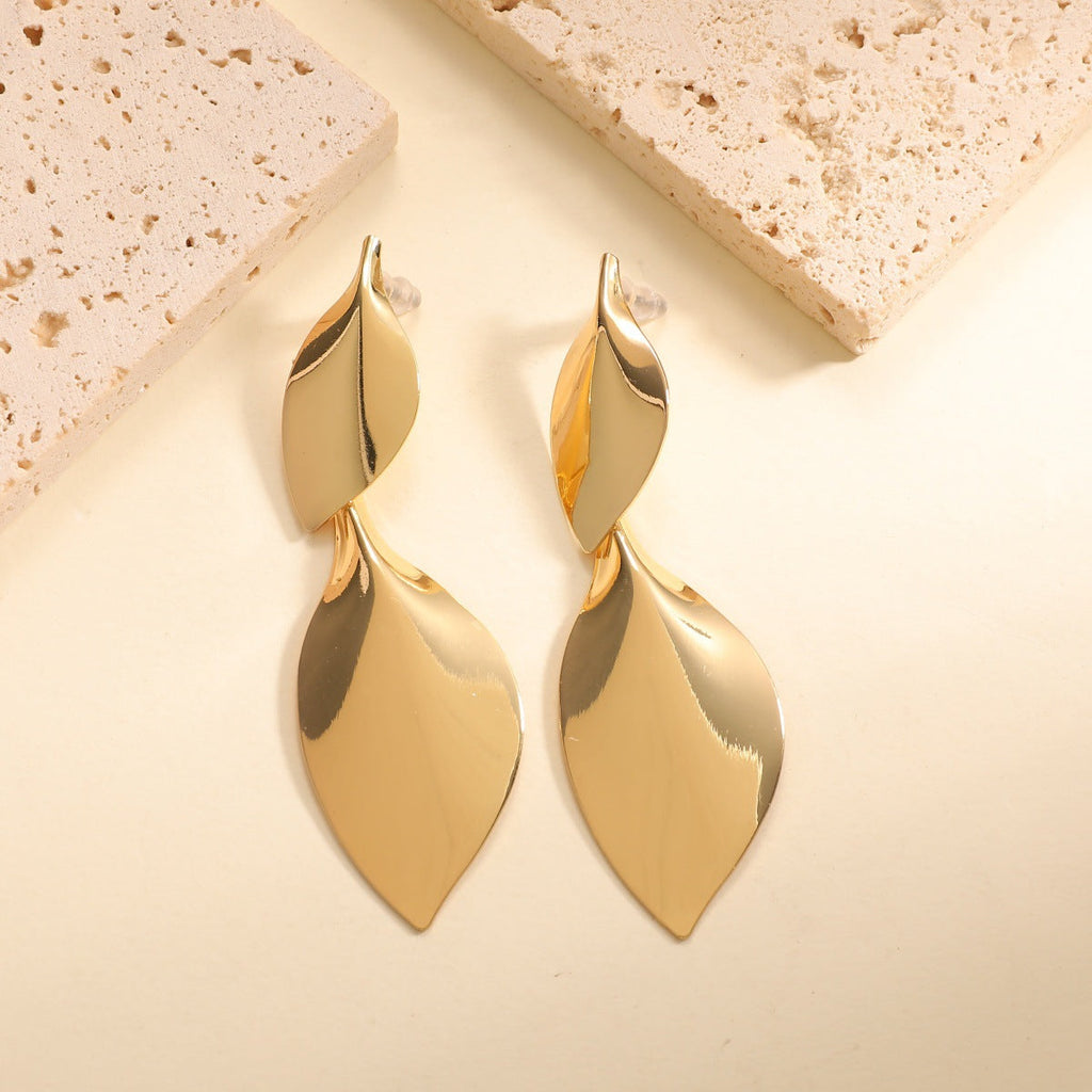 Women Hanging Earrings with Elegant Leaf Shape and Luxurious Finish