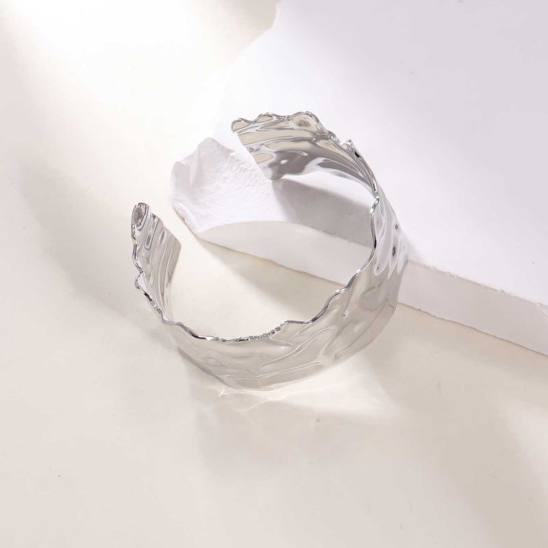 Ladies Open Cuff Bracelet with Artistic, Organic Design