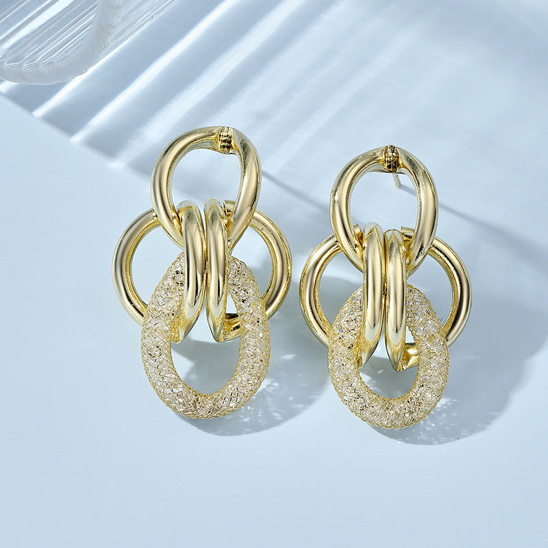Women's Hanging Earrings with Luxurious, Sculptural Design