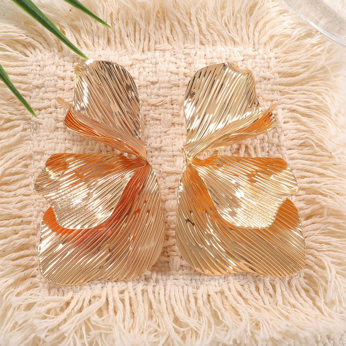 Women's ear clips in an elegant, textured design