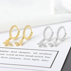Ladies earrings with elegant butterfly design and sparkling details