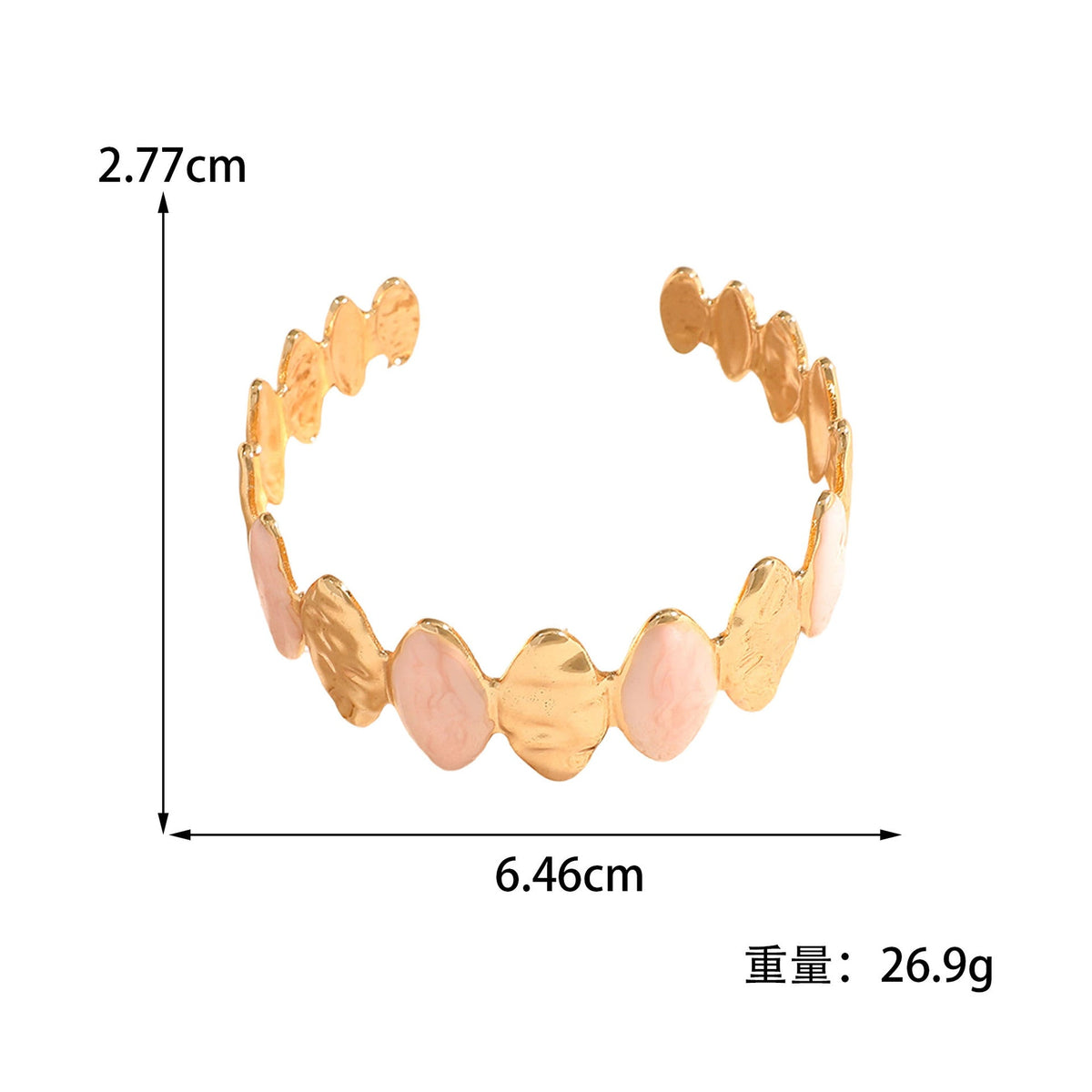 Ladies Open Bangle made of noble metal with elegant motif