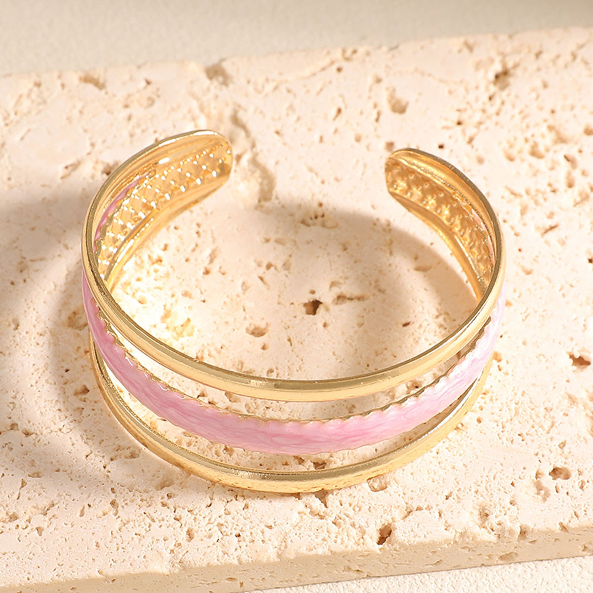 Women Open Bangle with Artistic Relief Design